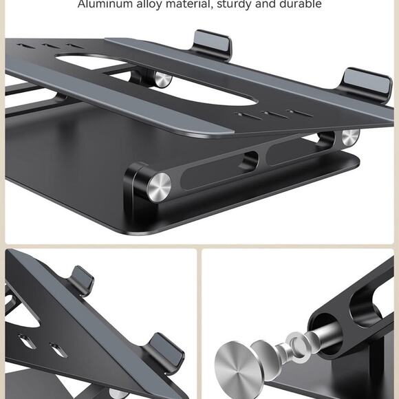 Foldable Aluminum Laptop Stand 10-17.3" Laptops, Height Adjustable Portable NEW - Picture 7 of 7